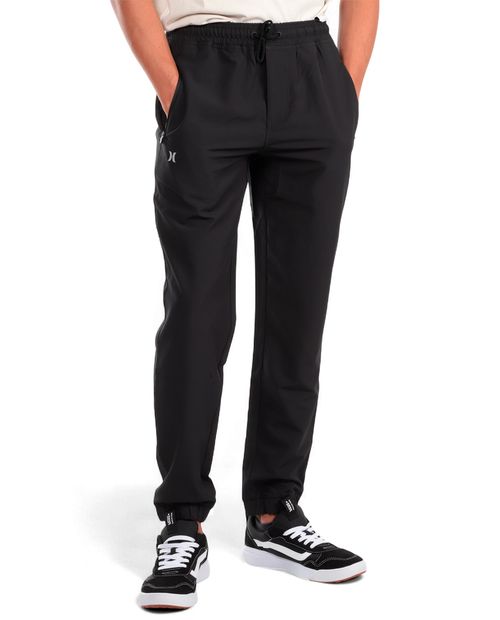 Jogger Hurley negro sólido para hombre