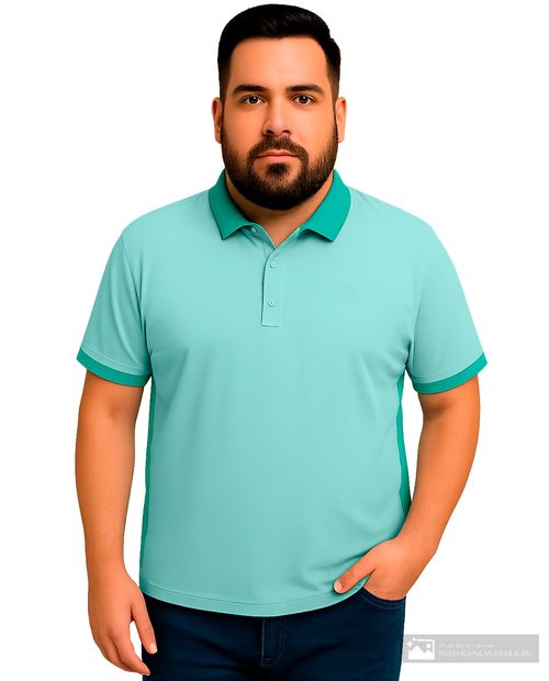 Camisa polo Oscar de la Renta aqua estampado Oscar para hombre