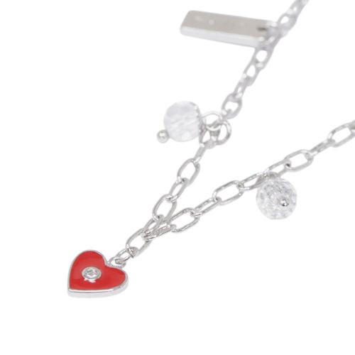 Collar con charms de brass plateado 2mm-18" para mujer