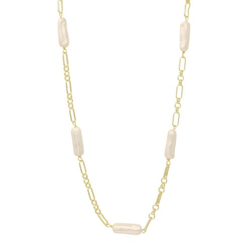 Collar  de brass con baño de oro 2mm-16" para mujer