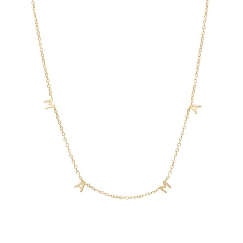 Collar con dije de "mamá" dorado 2mm-16" para mujer
