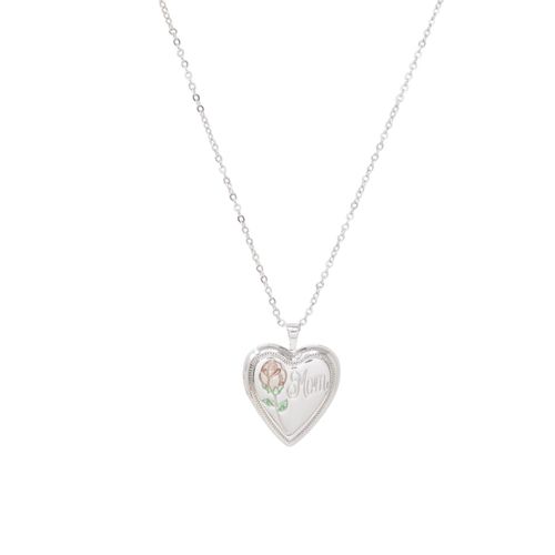 Cadena con dije de corazón de brass 2mm-16" para mujer