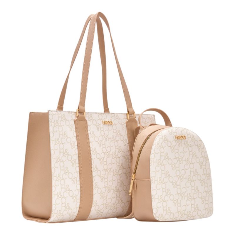 104944039-Duo-de-cartera-tote-y-mochila-H-Co-blanco-para-mujer