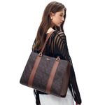 104944040-Duo-de-cartera-tote-y-mochila-H-Co-cafe-para-mujer