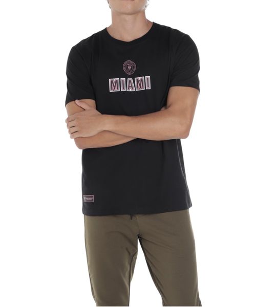 Camiseta deportiva essentials Inter de Miami estampada negra para hombre