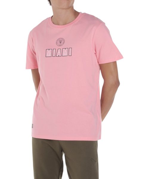 Camiseta deportiva essentials Inter de Miami estampada rosada para hombre
