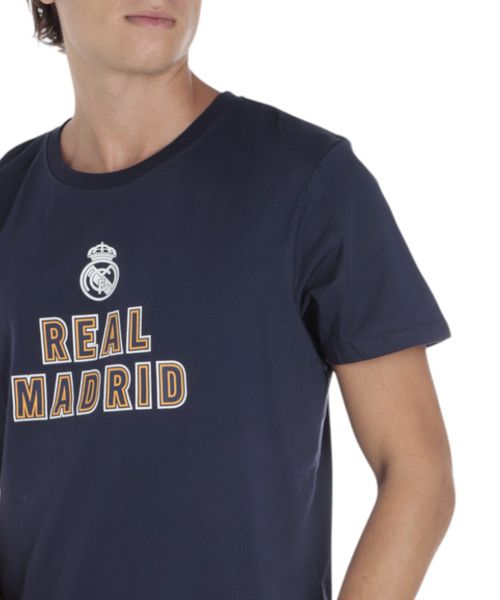 Camiseta deportiva Real Madrid estampada azul navy para hombre