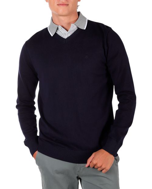 Suéter Puro Ego navy con textura para hombre