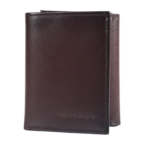 Billetera trifold Perry Ellis café con textura para hombre
