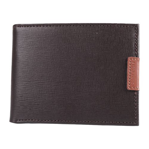 Billetera bifold Perry Ellis café con textura para hombre
