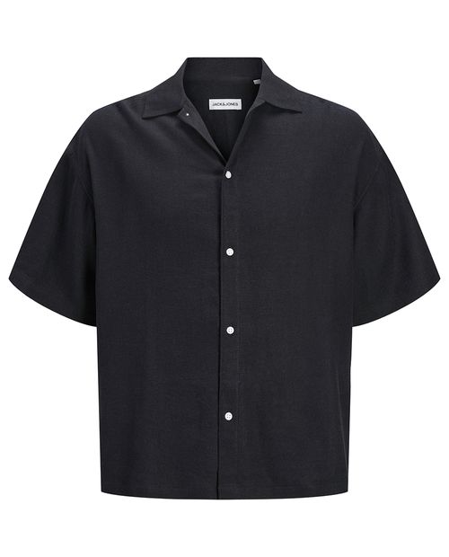 Camisa de lino wide fit Jack & Jones con textura para hombre