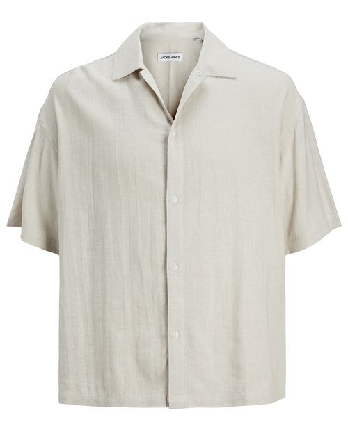 Camisa de lino wide fit Jack & Jones con textura para hombre