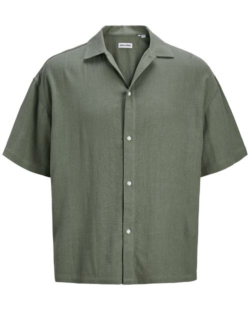 Camisa de lino wide fit Jack & Jones con textura para hombre