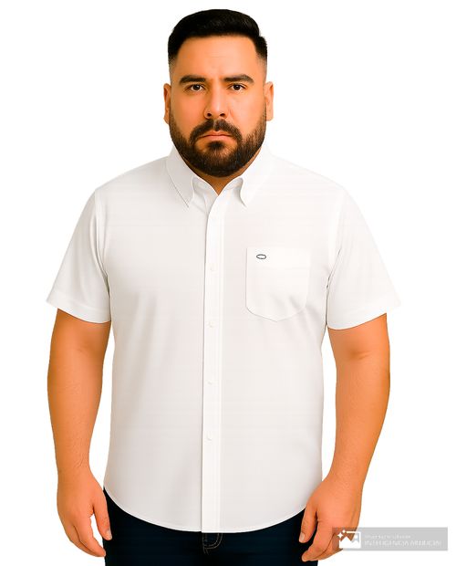 Camisa casual Oscar de la Renta blanca con textura para hombre