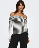 104915158-Blusa-Only-off-shoulder-rayada-manga-larga-para-mujer