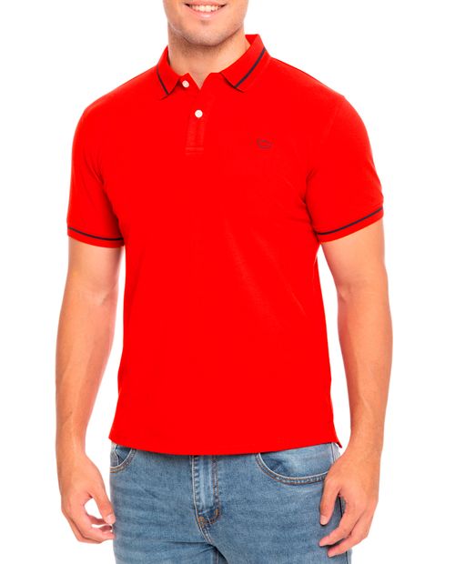 Camisa polo Oscar de la Renta classic fit roja sólida para hombre