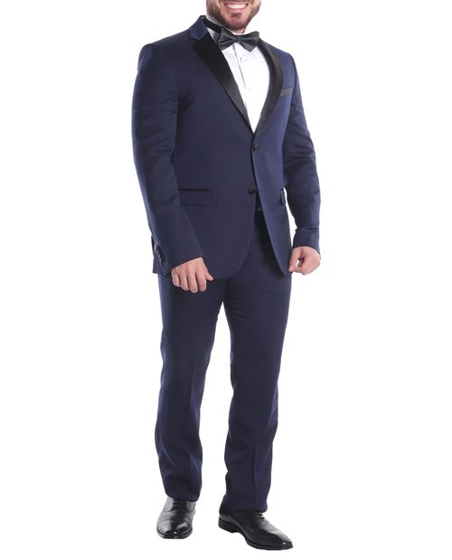 Traje smoking Unexpected slim fit azul navy sólido para hombre