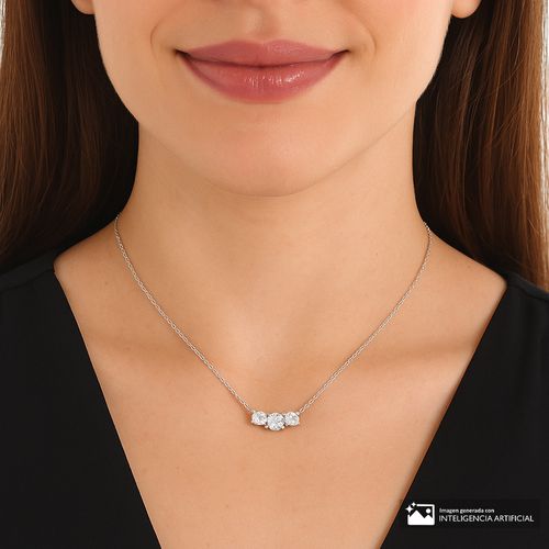 Collar con dije de plata 1mm-16" para mujer