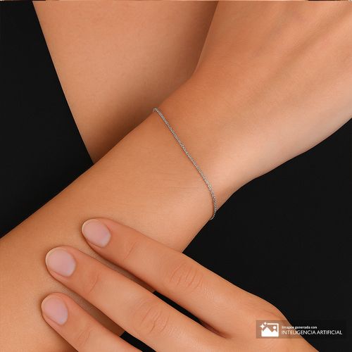 Pulsera de plata 1mm-7" para mujer