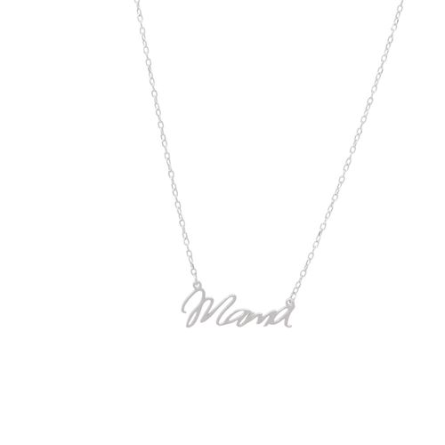 Cadena con dije "mamá" de plata 1mm-18" para mujer