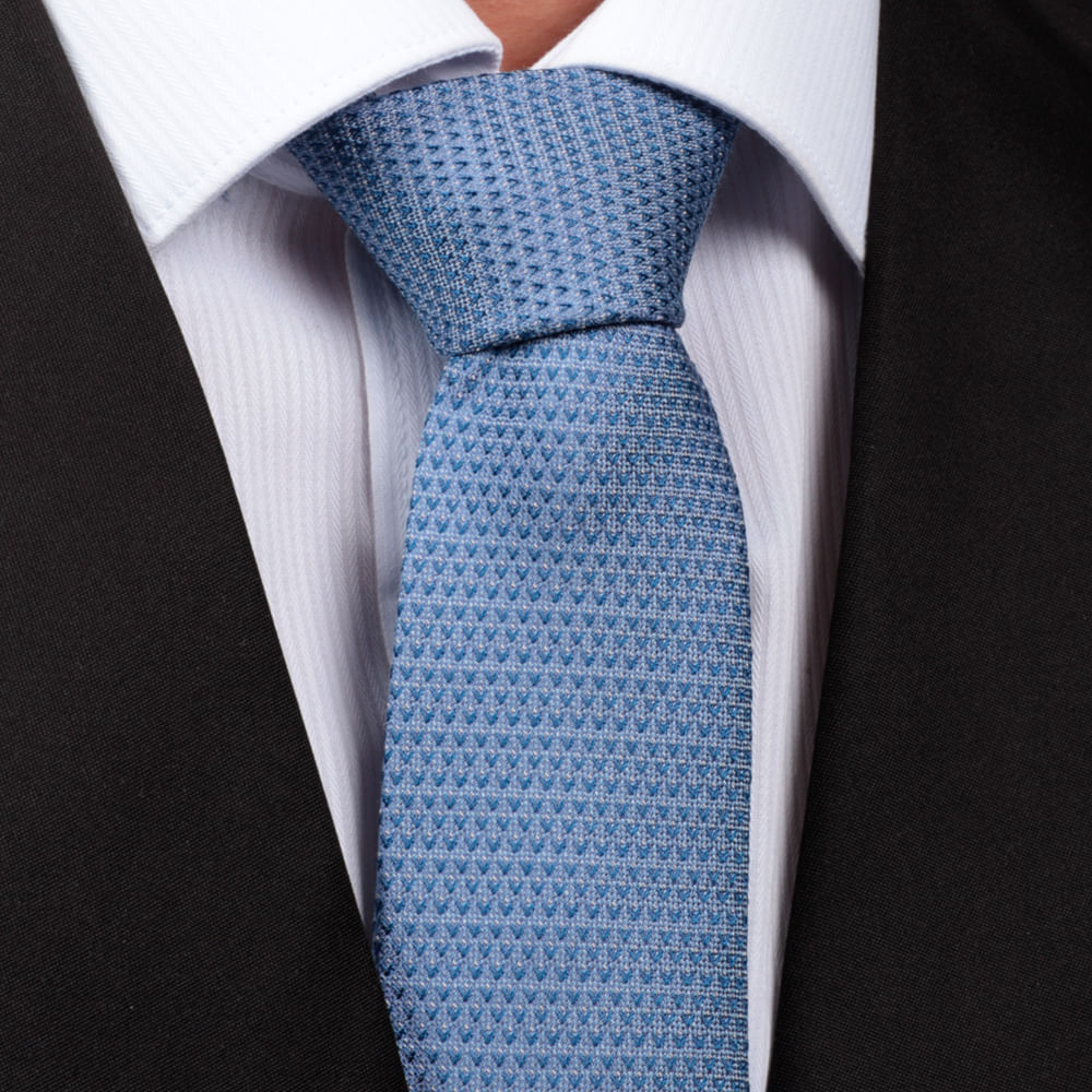 Corbata regular fit Unexpected celeste mini print para hombre - Siman ...