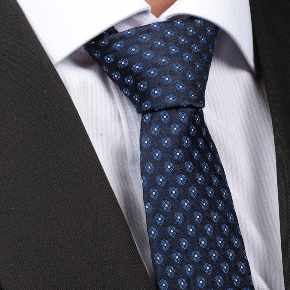 Corbata regular fit Unexpected navy mini print floral para hombre ...