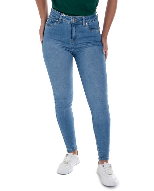 Jeans Most Wanted skinny celeste de cintura alta para mujer