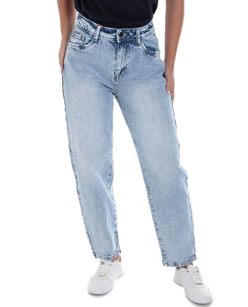Jeans Most Wanted barrel celeste de cintura alta para mujer