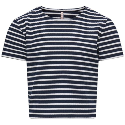 Blusa bicolor a rayas para niña