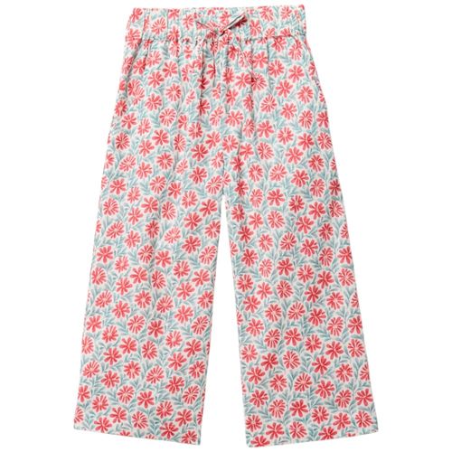 Pantalón blanco con estampado floral para niña