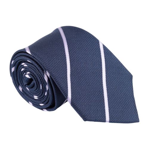 Corbata de seda Unexpected regular fit azul navy rayada para hombre
