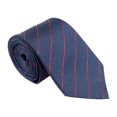 Corbata de seda Unexpected regular fit azul navy rayada para hombre