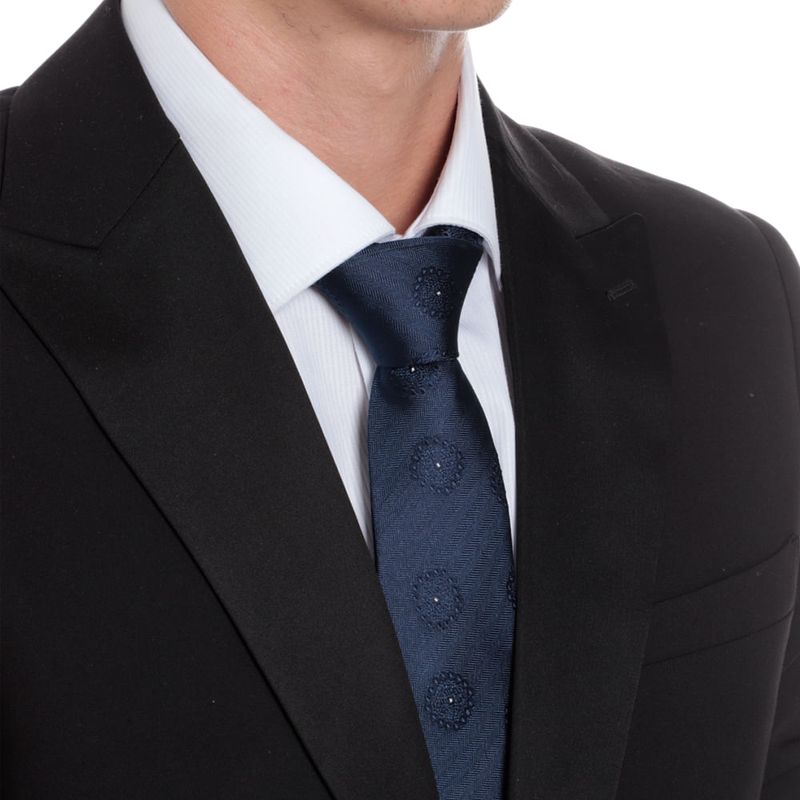 104815916-Corbata-de-seda-Unexpected-regular-fit-azul-con-rayas-y-mini-print-de-circulos-para-hombre