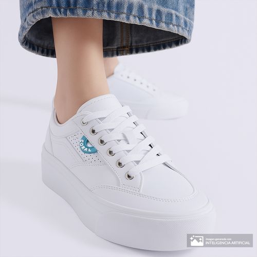 Zapato casual Coral color blanco para mujer