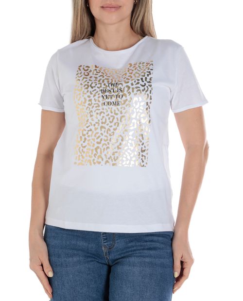 Camiseta Easy Wear estampada manga corta para mujer