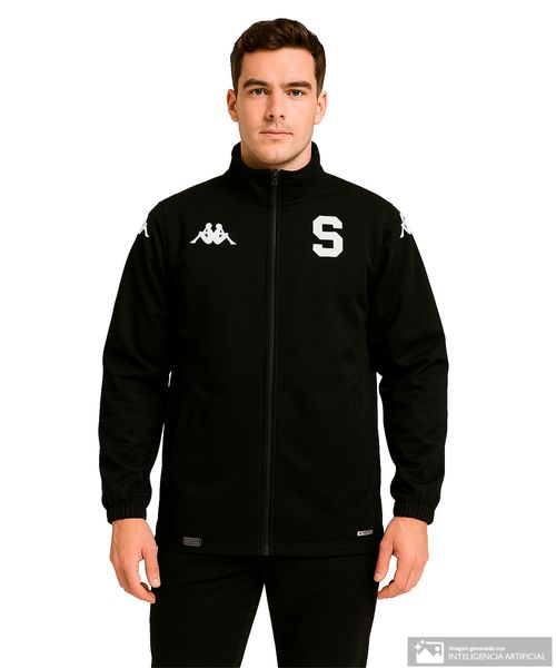 Chaqueta deportiva Kappa Saprissa sólida negra 2024 para hombre