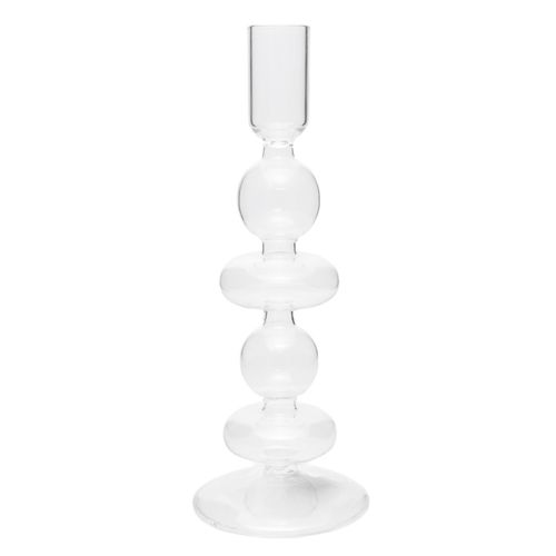 Portavelas decorativo de cristal 9x22 cm