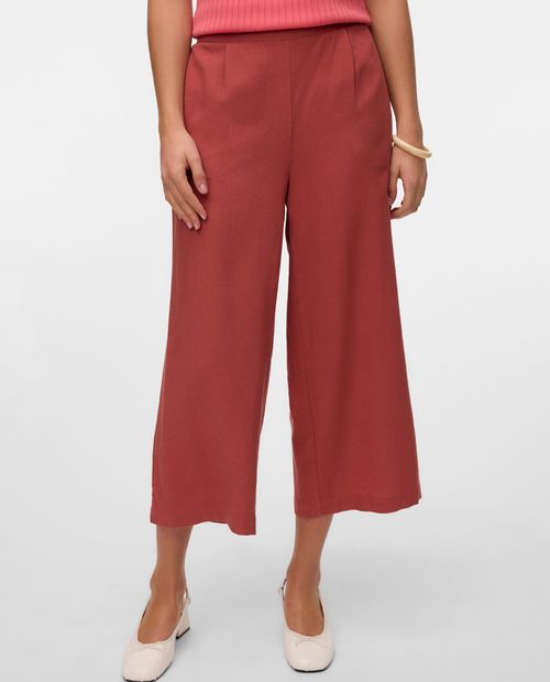 Pantalón Vero Moda culotee rojo de cintura alta para mujer