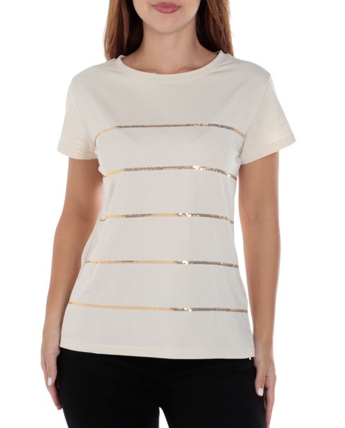 Camiseta Unexpected rayada manga corta para mujer