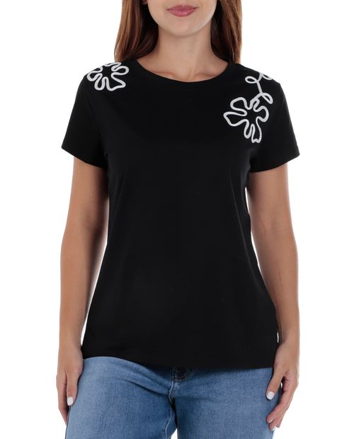 Camiseta Unexpected negra manga corta para mujer