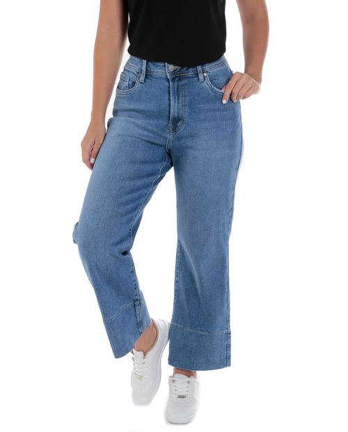 Jeans Unexpected wide leg azul de cintura alta para mujer