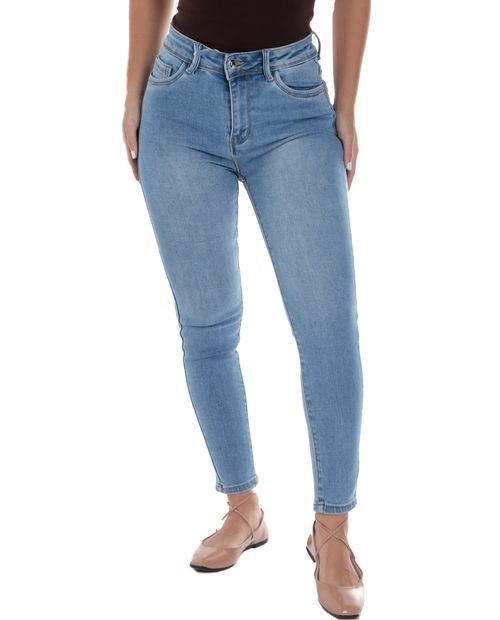 Jeans Most Wanted skinny celeste de cintura alta para mujer