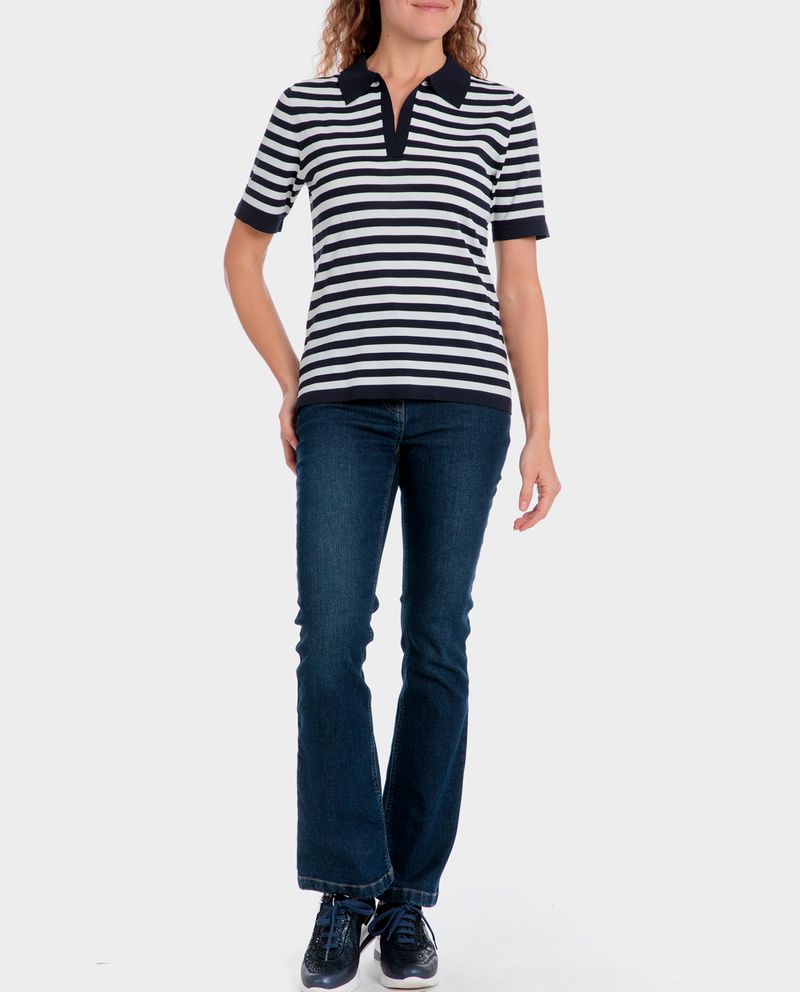 104853436-Blusa-Punt-Roma-estilo-polo-rayada-manga-corta-para-mujer