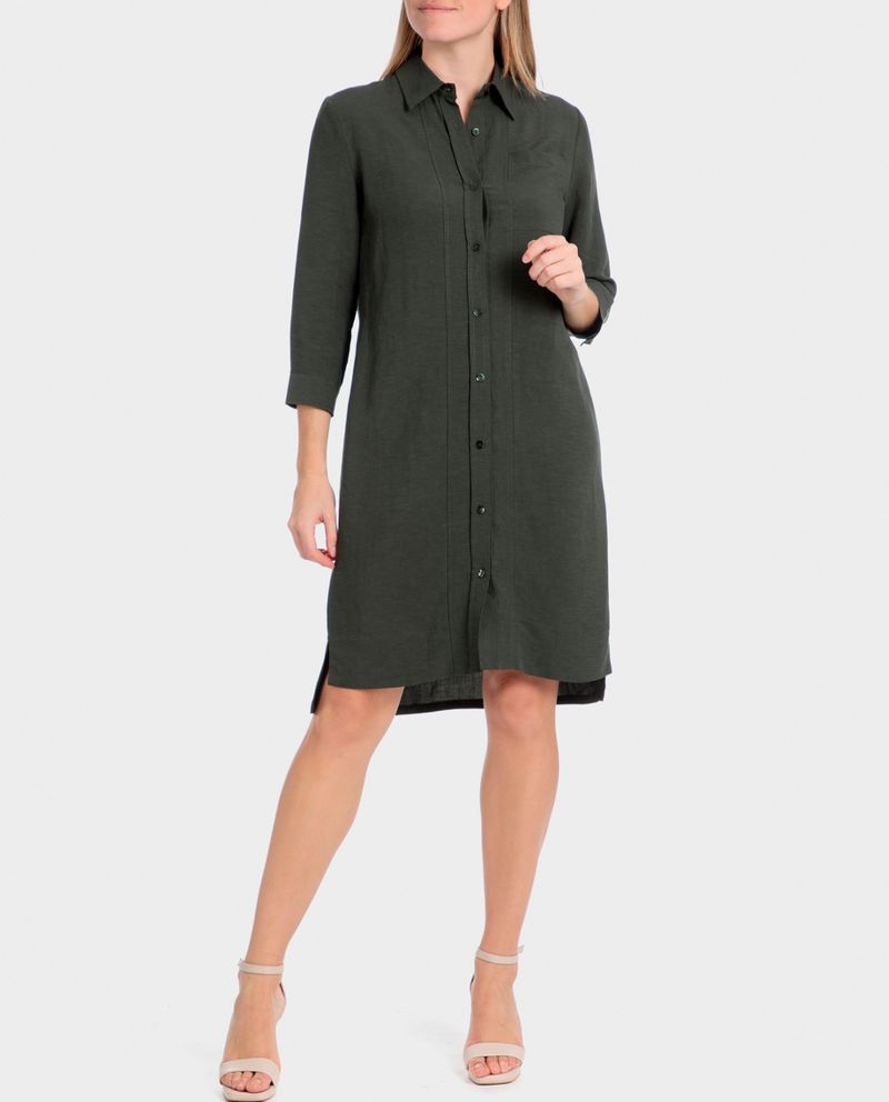 104919916-Vestido-Punt-Roma-shirt-dress-verde-manga-3-4-para-mujer