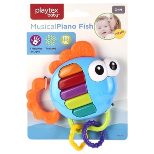 Juguete musical pez con mordedora de silicón