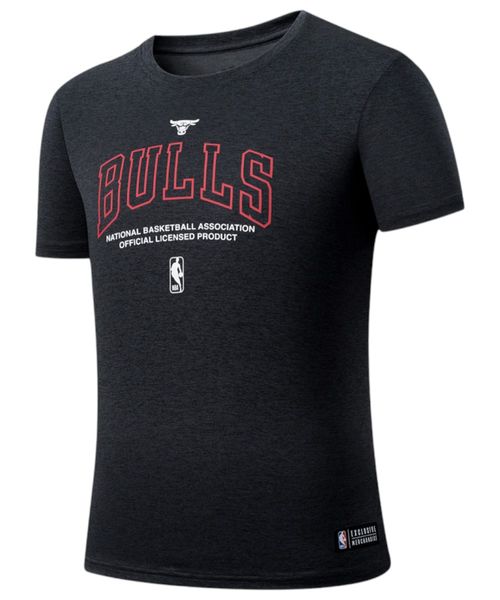 Camiseta deportiva NBA Chicago Bulls negra estampada para hombre