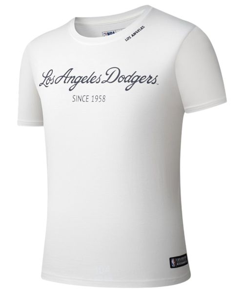 Camiseta deportiva MLB LA Dodgers blanca estampada para hombre