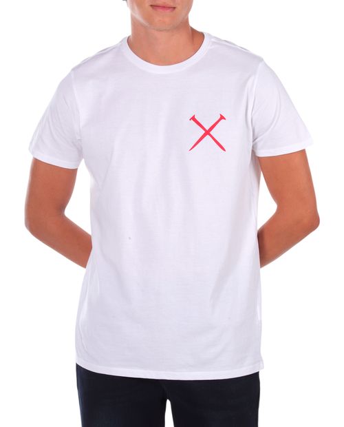Camiseta Orange blanca estampado "Hammer" para hombre