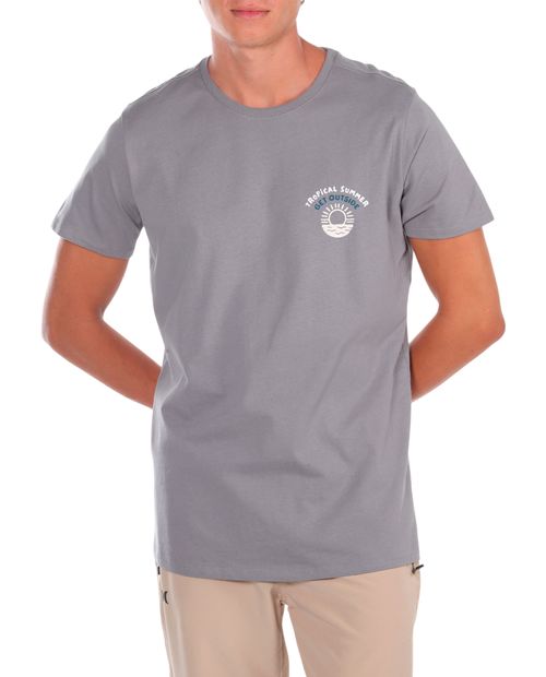 Camiseta Orange gris estampado "Tropical Summer" para hombre