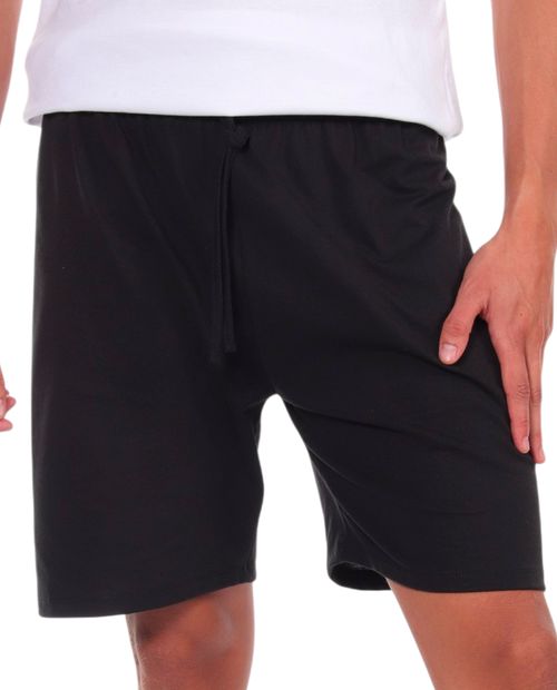 Short de pijama Unexpected negro sólido para hombre